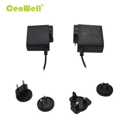 دوشاخه قابل تعویض آداپتور برق AC دیواری GaN 36 واتی